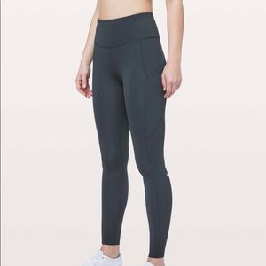 lululemon Fast & Free Full Length Tight *Non-Reflective 25" - Melanite - size 8